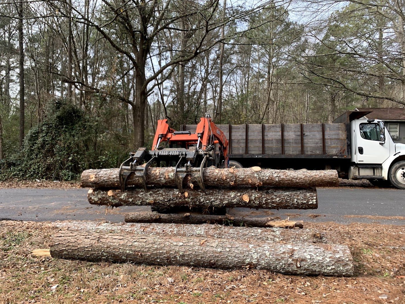 Logs loaded for haul-off